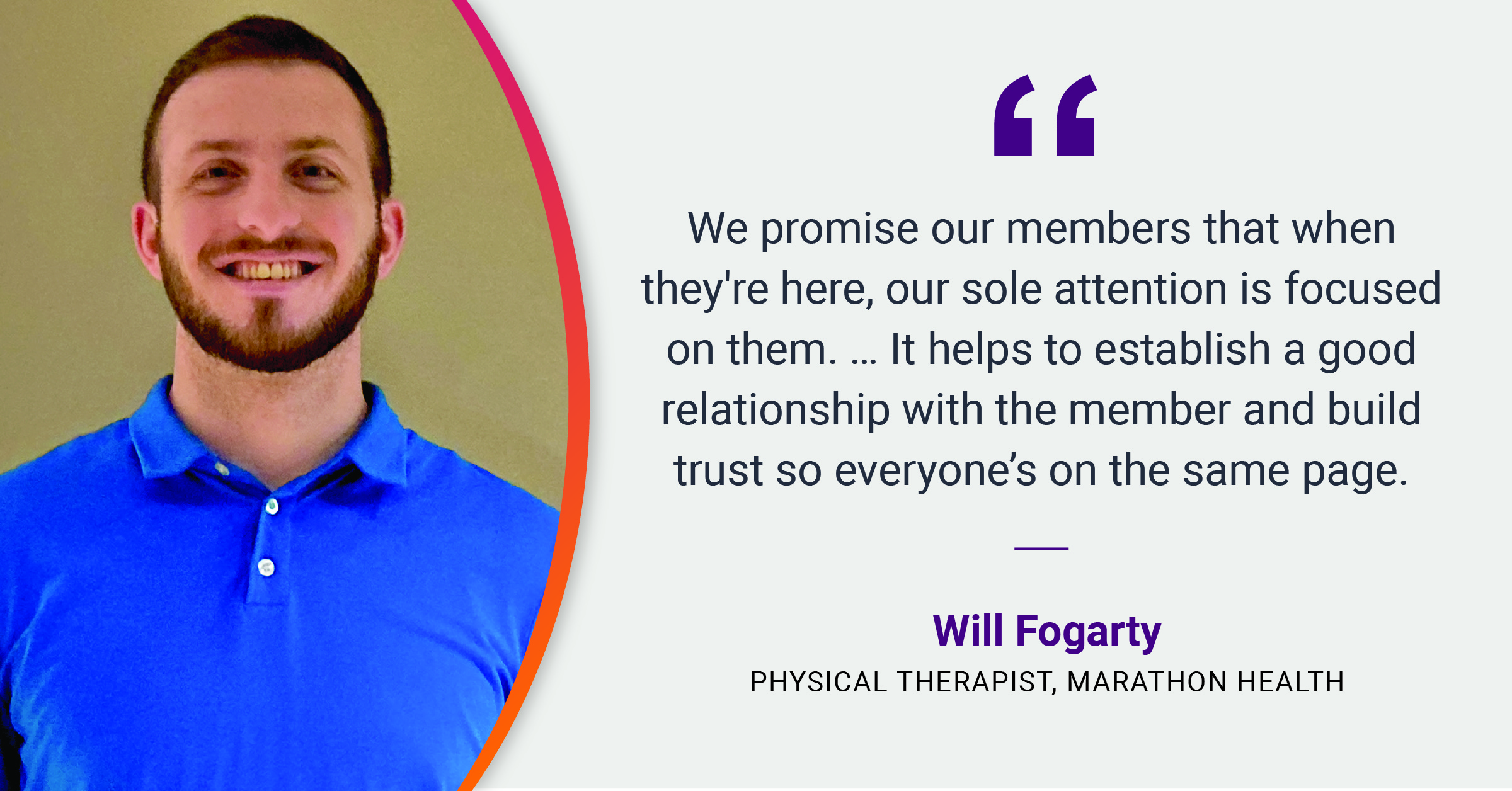 Marathon Health Physical Therapist Will Fogarty